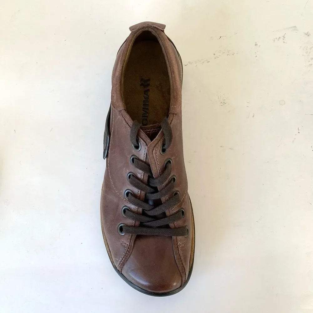 ROMIKA Burgundy Brown Leather Tan Suede Lace-up Shoes sz 7.5-8 Casual Comfort